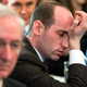 Stephen Miller, senior advisor for president Donald J. Trump, rubs his face as the president speaks about ways to combat mass shootings at high schools during a meeting with the nation’s governors in the State Dining Room of the White House.